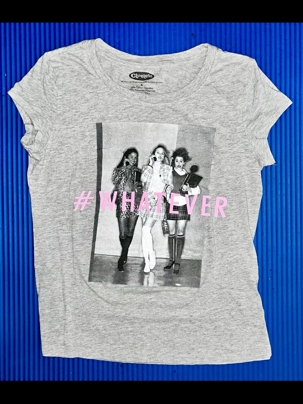Clueless Women's Gray #Whatever
Graphic Print Crew Neck Cap Sleeve Tee Size L